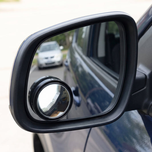 Round Blind Spot Mirror Wide Angle Rear View For Car 360 Degree (2 Pc Set)